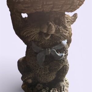 Charming Squirrel Garden Statue with Blue Scarf